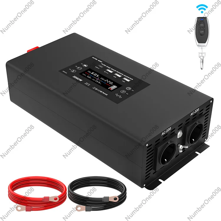 Pure Sine Wave Power Inverter 2000W 12V 24V 48V 60V DC to AC 220V Solar Converter