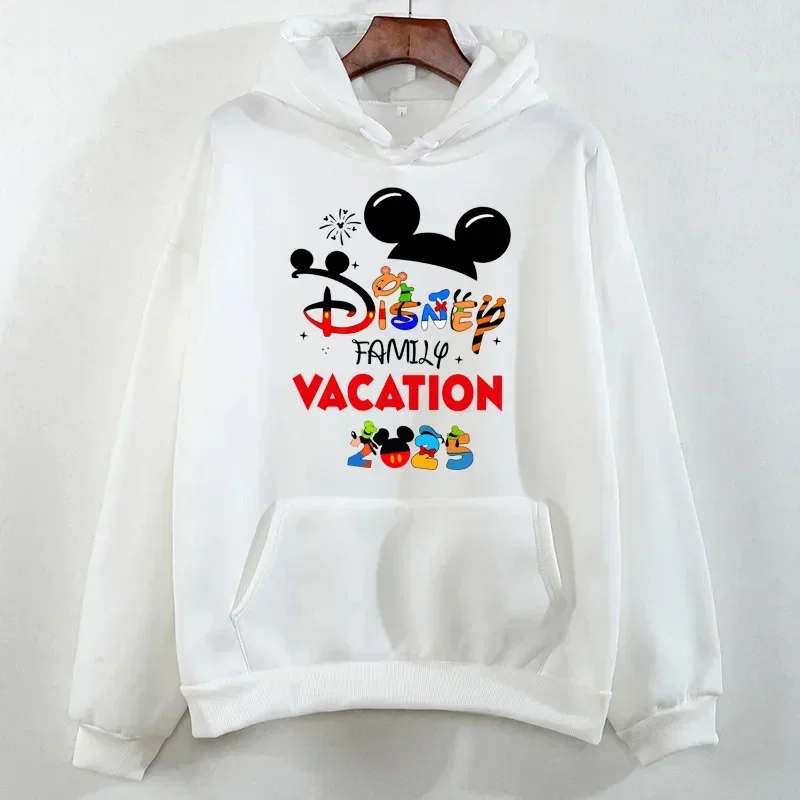 Disney Family Vacation Printed Hoodies 2025 Trend Disneyland Travel Hoodies Autumn Pullover Tops Women Casual Sweatshirt Clothes