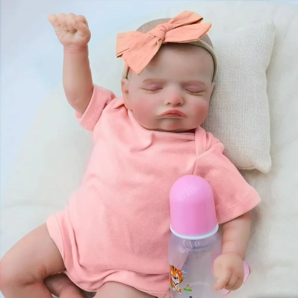 45CM Reborn Baby Doll Newborn Sleeping Baby Rosalie Same As Pictures Soft Cuddly Muñecas Bebes Reborn Dolls Juguetes para Niñas