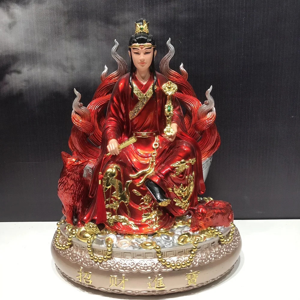 DSA resin painted nine-tailed fox statue nine-tailed female fox statue home living room offering nine girls Buddha statue