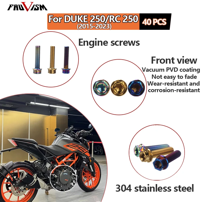

Engine Bolt Kit Fits KTM Duke250 RC25 15-25Magneto Clutch Cover Replacement High Strength Corrosion Resistant Motorcycle Fastene