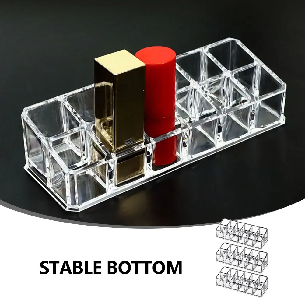 

Lipstick Storage Box High-quality Acrylic Transparent Holder Plastic Makeup Organizer Rack Lip Gloss Display Case