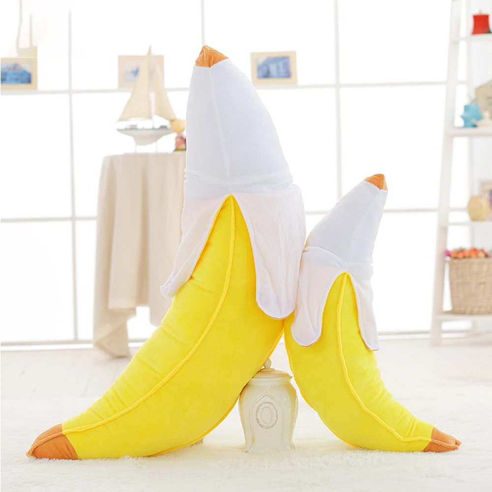 100cm Gift for Love Girl Cute Banana Yellow Open Head Love fruit Stuffed lover Toys Soft Pillow Doll Product for Women Cusion view 2