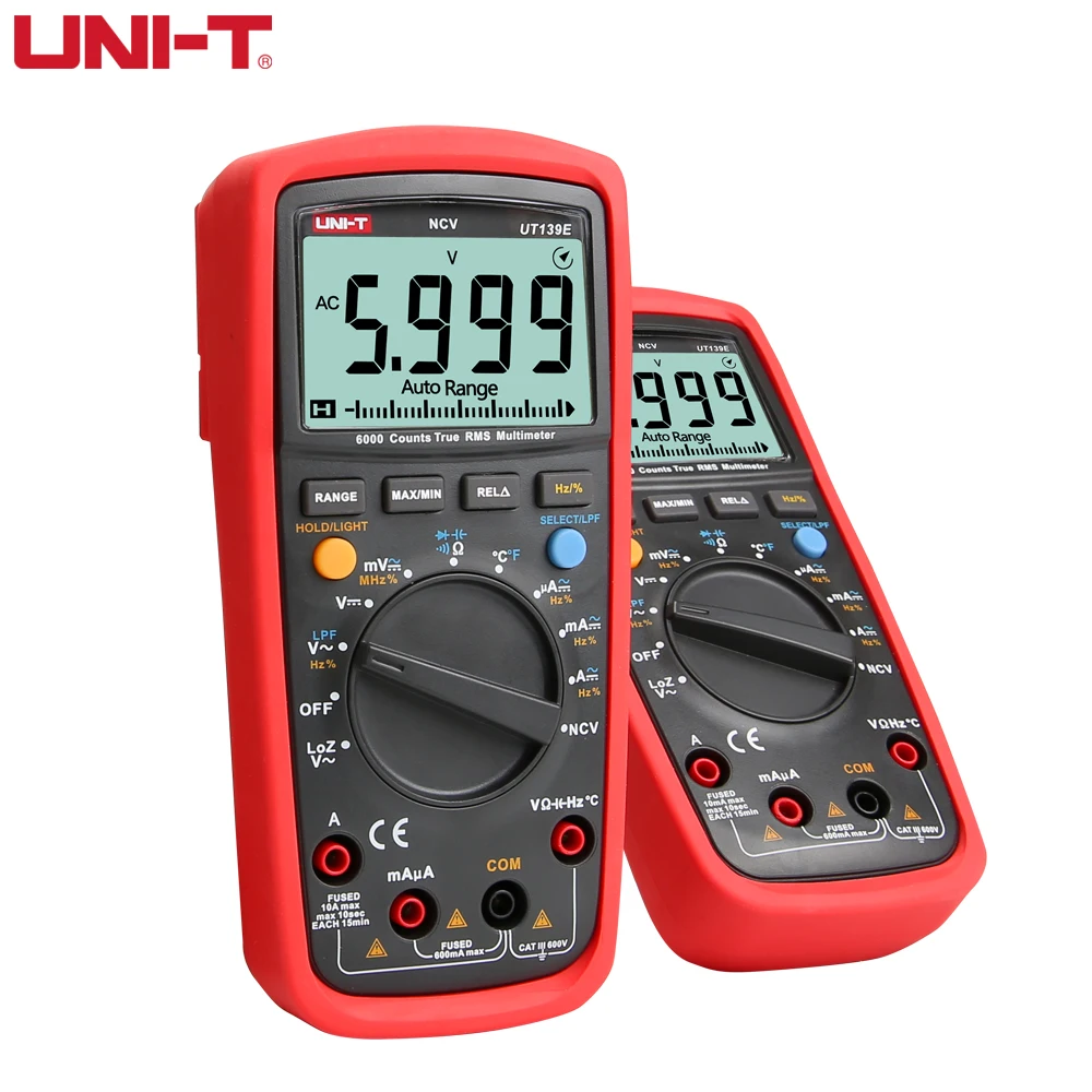 UNI-T UT139E True RMS digital multimeter LoZ Low Impedance Input / LPF Low Pass Filter / LCD Backlight / NCV Function