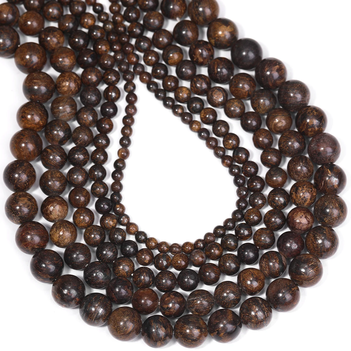 

4/6/8/10/12mm Natural Bronzite Stone Beads Round Loose Spacer Bead For Jewelry Making 15" Strand DIY Charm Bracelet Necklaces