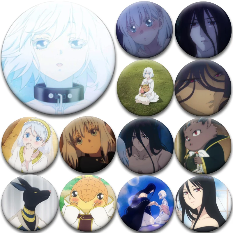 

Anime Sacrificial Princess and The King of Beasts Character Pins Tinplate Badge DIY Brooches for Bag Clothes Decoration Gifts