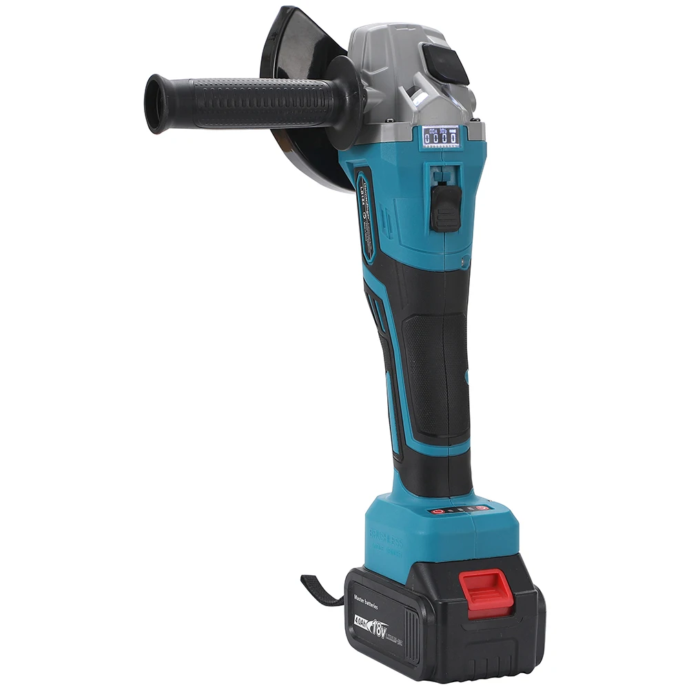 18V Cordless Brushless Angle Grinder,with LED Digital Display,Compatible with Makita Battery,For Metal,Stone  and Wood Cutting