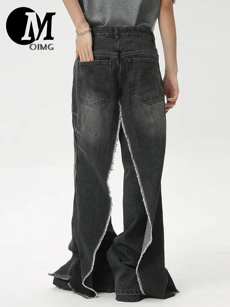 [OIMG] 2024 Summer New Product Trendy Advanced Design Fake Two Piece Spliced Ragged Edge Jeans