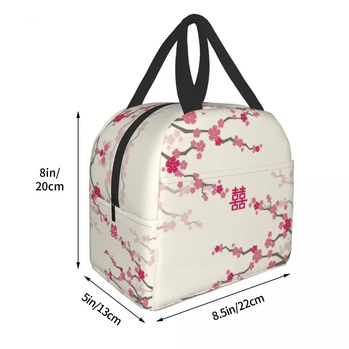 Japanese Sakura Cherry Blossoms Insulated Lunch Bags for Women Resuable Thermal Cooler Flowers Bento Box Kids School Children