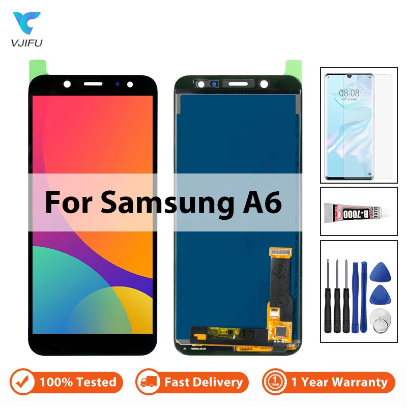 LCD For SAMSUNG Galaxy A6 2018 A600 SM-A600F A600FN LCD Display With Touch Screen Digitizer Assembly Replacement WithScrewdriver