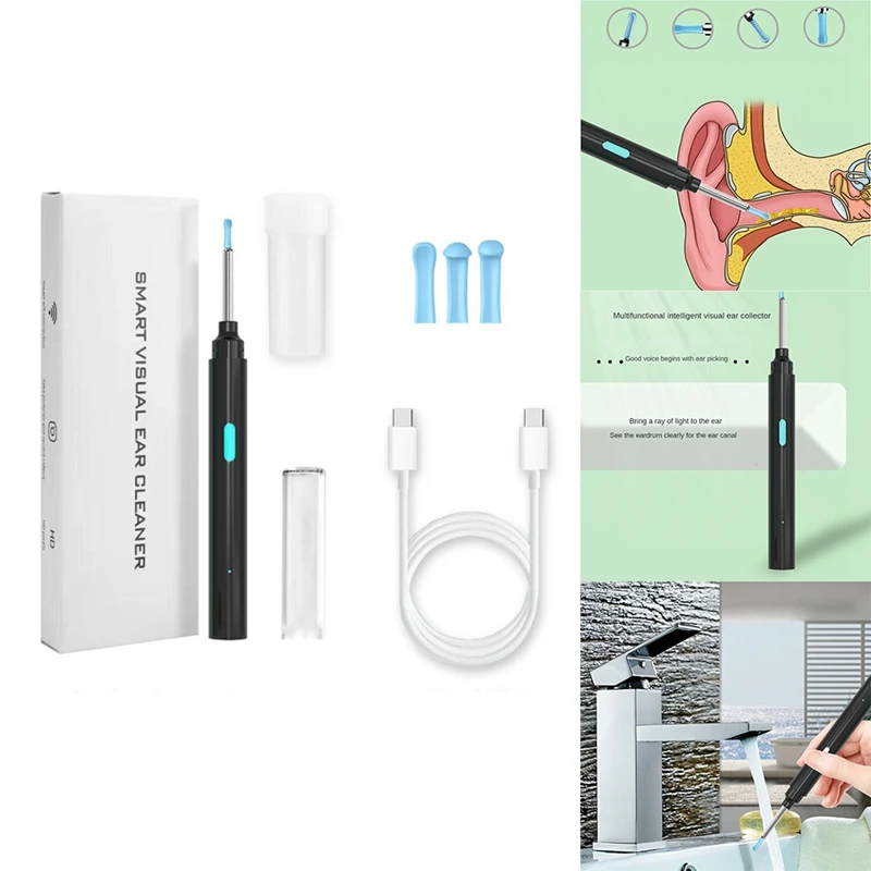 

Digital Otoscope In-Ear Camera Earwax Removal Tool Wifi Endoscope Visual Ear Scoop ,White