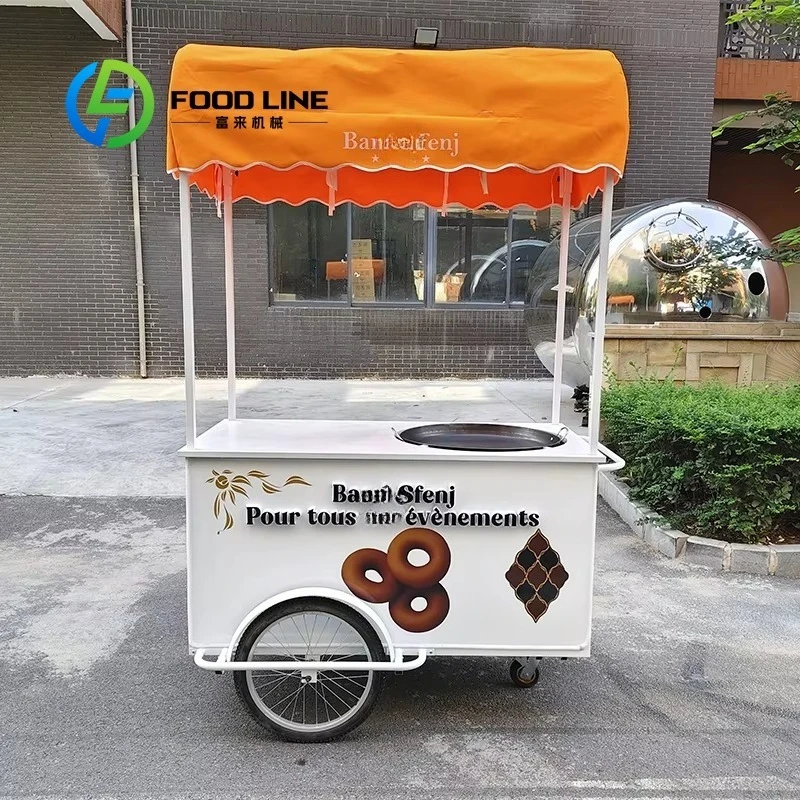 Customized Practical Hand Push Ice Cream Vending Cart Durable Mobile Stall For Street Outdoor Commercial Catering Business