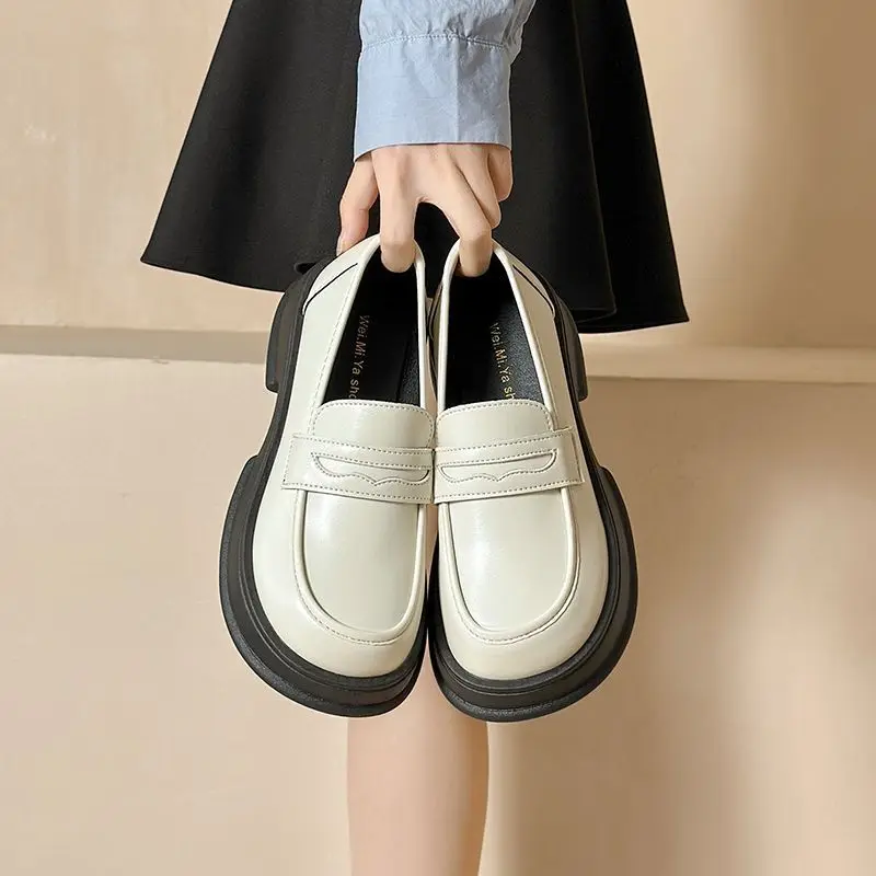 Classics Oxford Shoes for Women Flats Slip-on Square Toe Derby Sneaker Party Casual Shoes Ladies Loafers Chaussure Femme Shoes