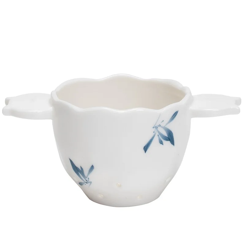 Hand-painted Butterfly Orchid Filter Little Rabbit Ceramic Creative Tea Leakage Leaf Water Separation Tea Set Accessories