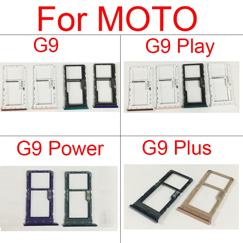 

New SiM Tray SIM Card Slot SD Card Tray Holder Adapter For Motorola Moto G9 / G9 Play / G9 Plus / G9 Power Replacement Part