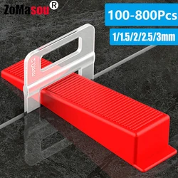 100-800PCS Floor Tile Leveling System Clips Spacers Straps Tile Piler Wadge Ceramic Tile Laying Leveling Construction Tools