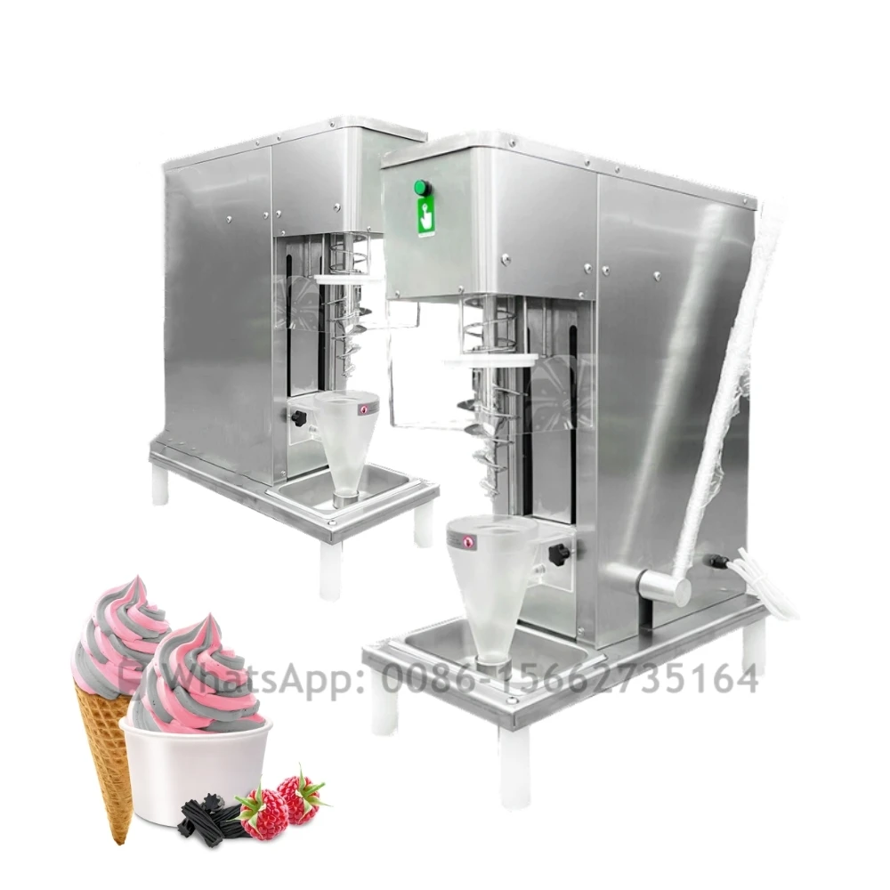 110V 220V Stainless Steel Swirl Drill Yogurt Real Fruits Ice Cream Blender Mixer Frozen Fruit Swirl Drill Ice Cream Machine