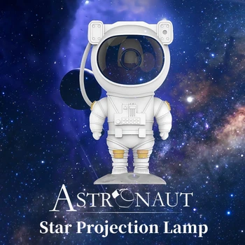 นักบินอวกาศ Night Light Starry Projection Cosmic บรรยากาศเด็กของขวัญตกแต่งห้องรีโมทคอนโทรล USB Type-C ชาร์จ