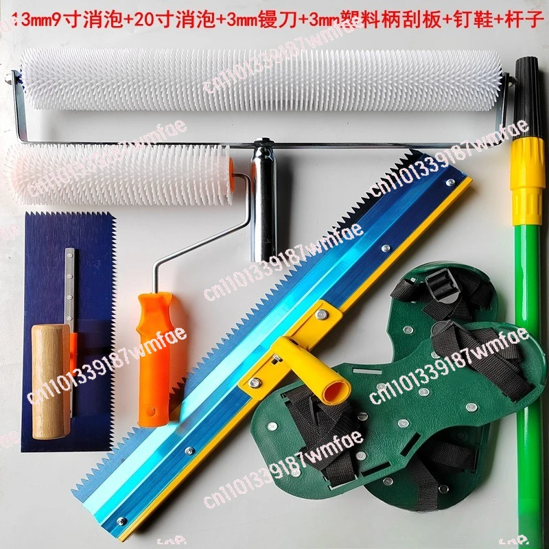 kit-de-sol-epoxy-autonivelant-avec-chaussures-a-pointes-et-rouleau-pour-un-revetement-de-ciment-lisse