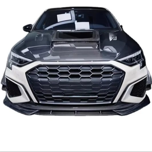 A3 S3 Body Kit A3 S3 Carbon Fiber Front Spoon Spoiler Side Skirt Hood Wing Plate Auto Parts 2020-222