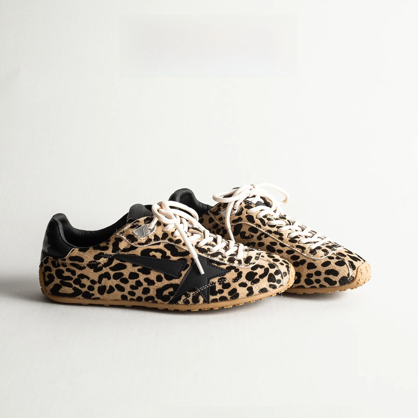 Leather  Hair Spots Retro Stars Women's Spring Versatile Increase Inner Lightweight Agan Casual Sports Deqin Shoes