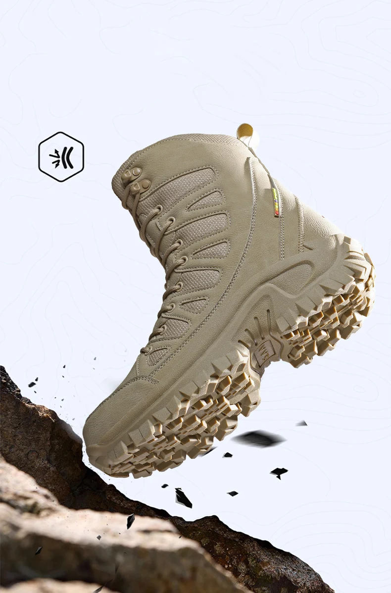 Männer Bergsteigen Schuhe Im Freien Nicht-slip Taktische Stiefel Wüste Boot Atmungsaktive Leder Obermaterial High Top Feld Training Sicherheit schuh – Detail 6