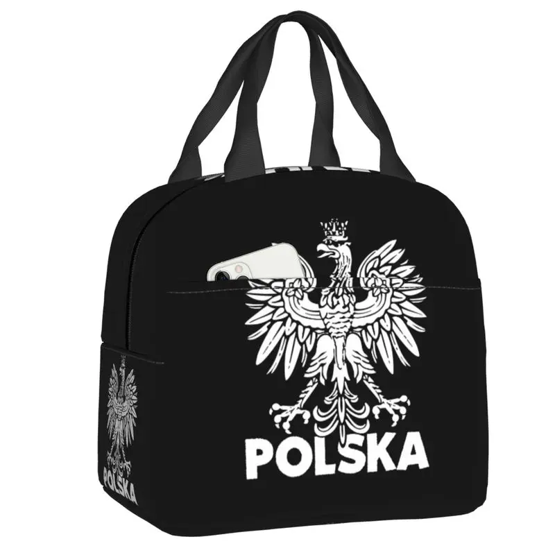 Custom Polska Lunch Bag Men Women Poland Eagle Polish Cooler Thermal Insulated Lunch Boxes for Adult Office