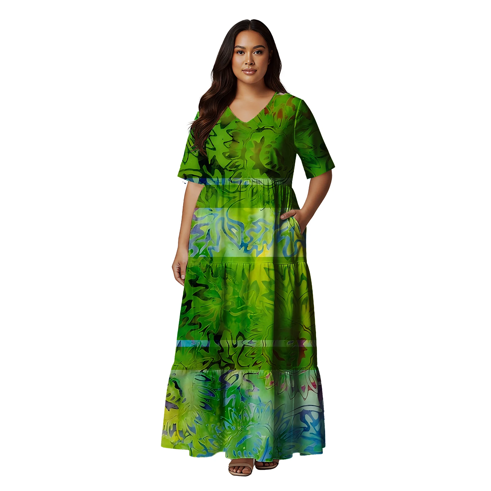 هاواي شعار مخصص التنانير الحياة عادية ساموا ميدي كم فستان بولينيزيا القبلية أكثر من حجم المرأة فستان تونغا فستان مطبوع عليه زهور