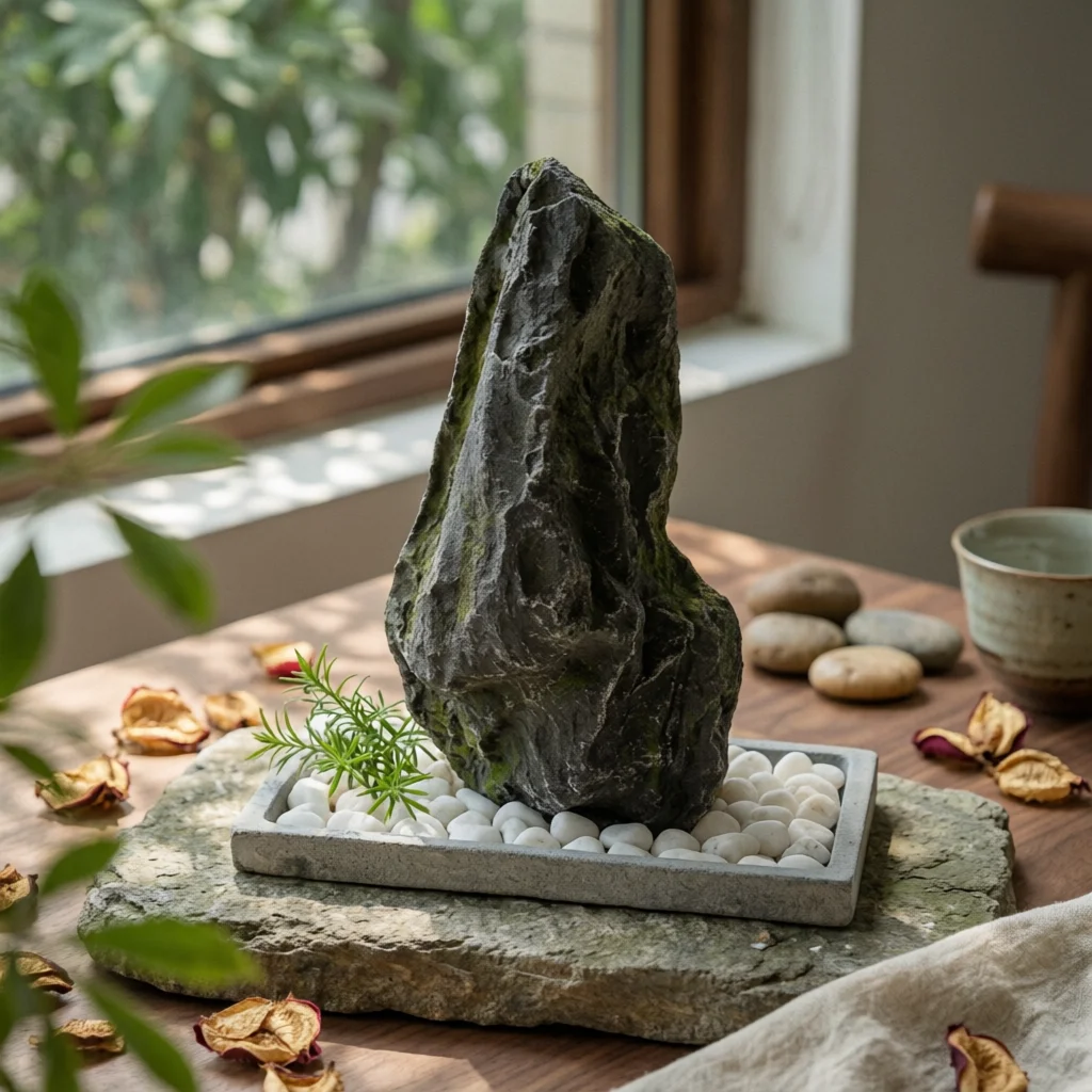 Decorative Fake Rock with Lichen Lifelike Landscape Fake Rock Simulated Stone Portable Faux-Stone Accent Weathered for Courtyard