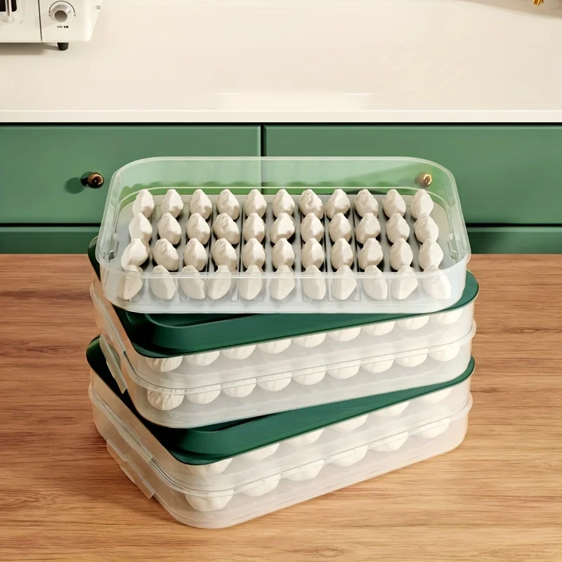 1PC 3/4-Layer Dumplings Organizer Multi-Purpose Fridges Food Container Durable Sealed Wonton Dumpling Storage Box KItchen Tools