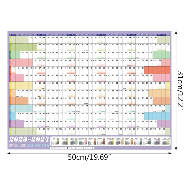 ioio ปฏิทินวางแผนรายปี 2024 2024 Family Planner Wall Planner ตั้งแต่มิ.ย. 2023 มิ.ย. 2024, 85x62 ซม. Home Planner