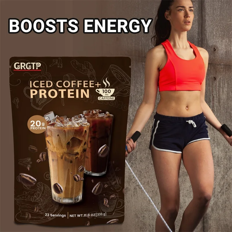 Iced Coffee Protein - Boost Brain Memory and Cognitive Clarity Immune System & Digestion Health Energy Supplement