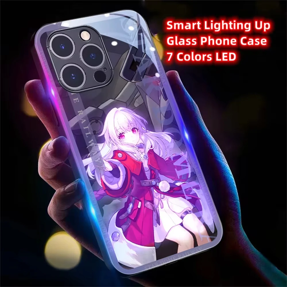 

The Star Rail Role Sound Music Control Led Light Glowing Phone Case For Samsung S24 S23 S22 S21 S20 FE Note 10 20 Plus Ultra A54