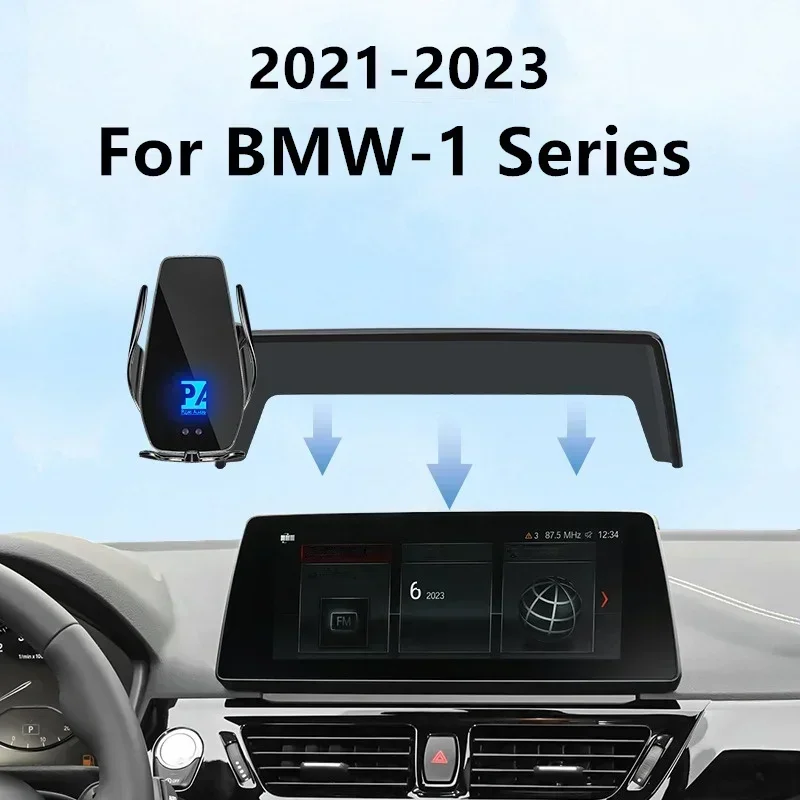 

For 2021-2023 BMW 1 Series Car Screen Phone Holder Wireless Charger Navigation GPS Phones Mount Bracket 10.25 Inch Size