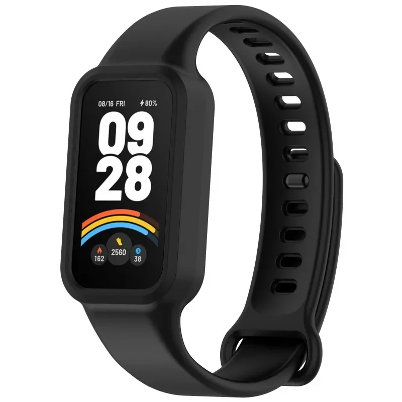 Silikonarmband+Hülle für Xiaomi Smart Band 9 Active Strap Smartwatch-Zubehör Armband für Redmi Band 3 Armband Uhrenhülle – Detail 36