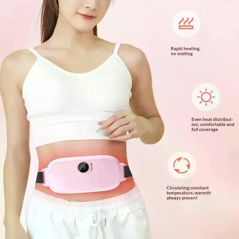 Electric Waist Massager Vibrating Heating Pad Belt, Period Cramp Relief for Menstrual Waist Stomach & Abdominal Warm Belt