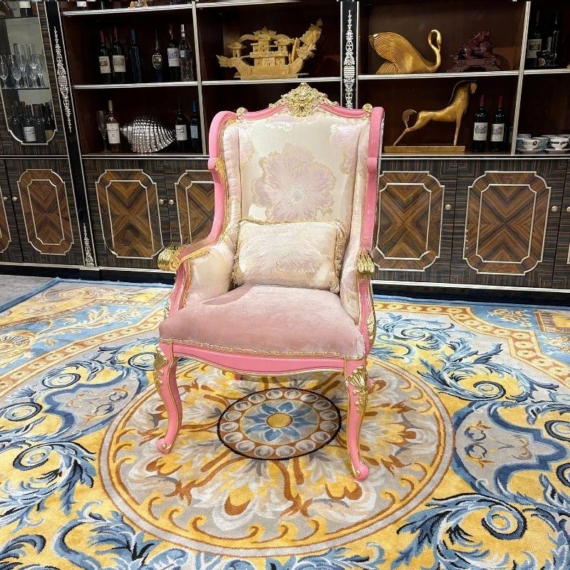 European court luxury balcony pink fabric lotus embroidery single