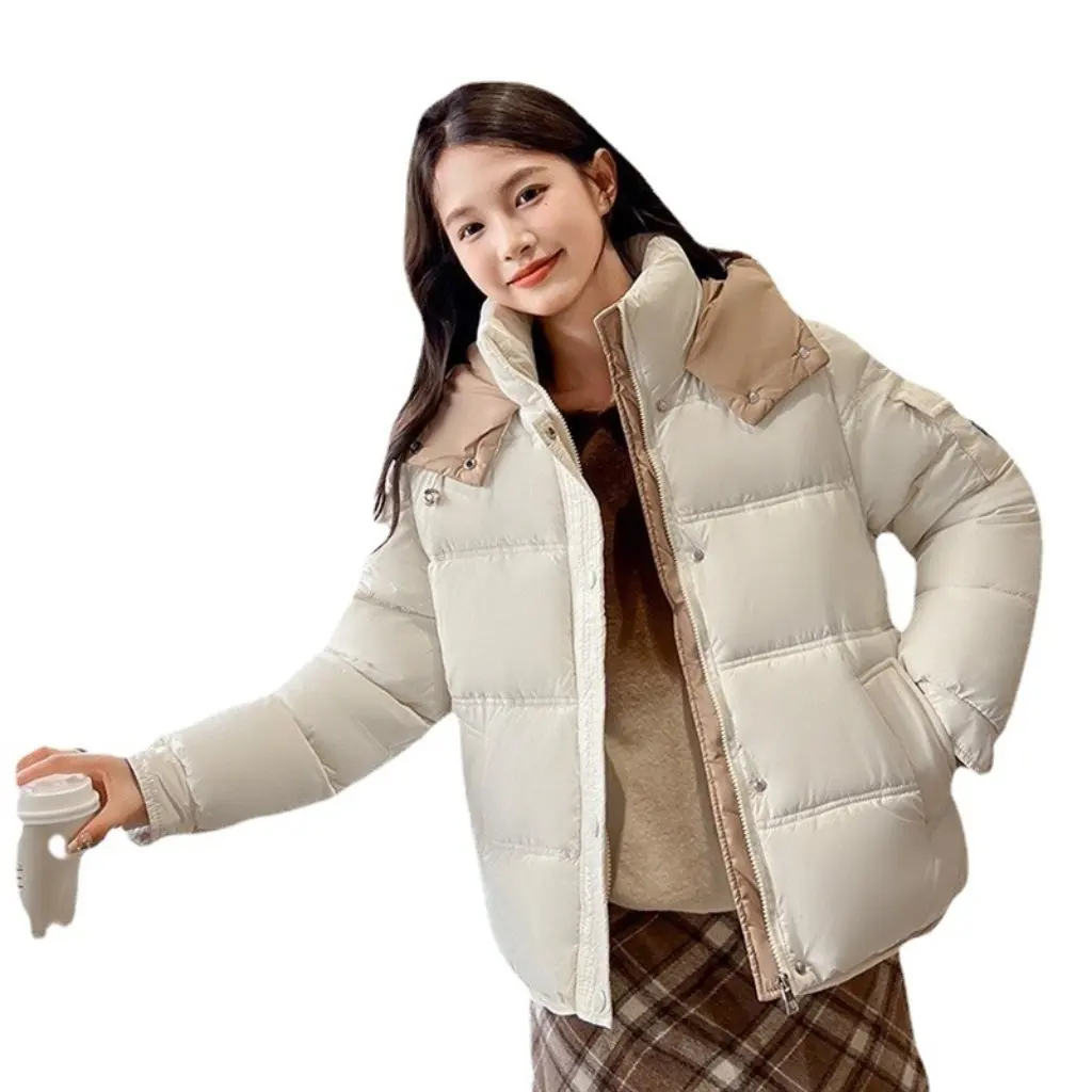 

New Korean Style Women's down Cotton Jacket Short Winter Thickened Bread Coat Loose Fit Ready Stock Cotton Outerwear