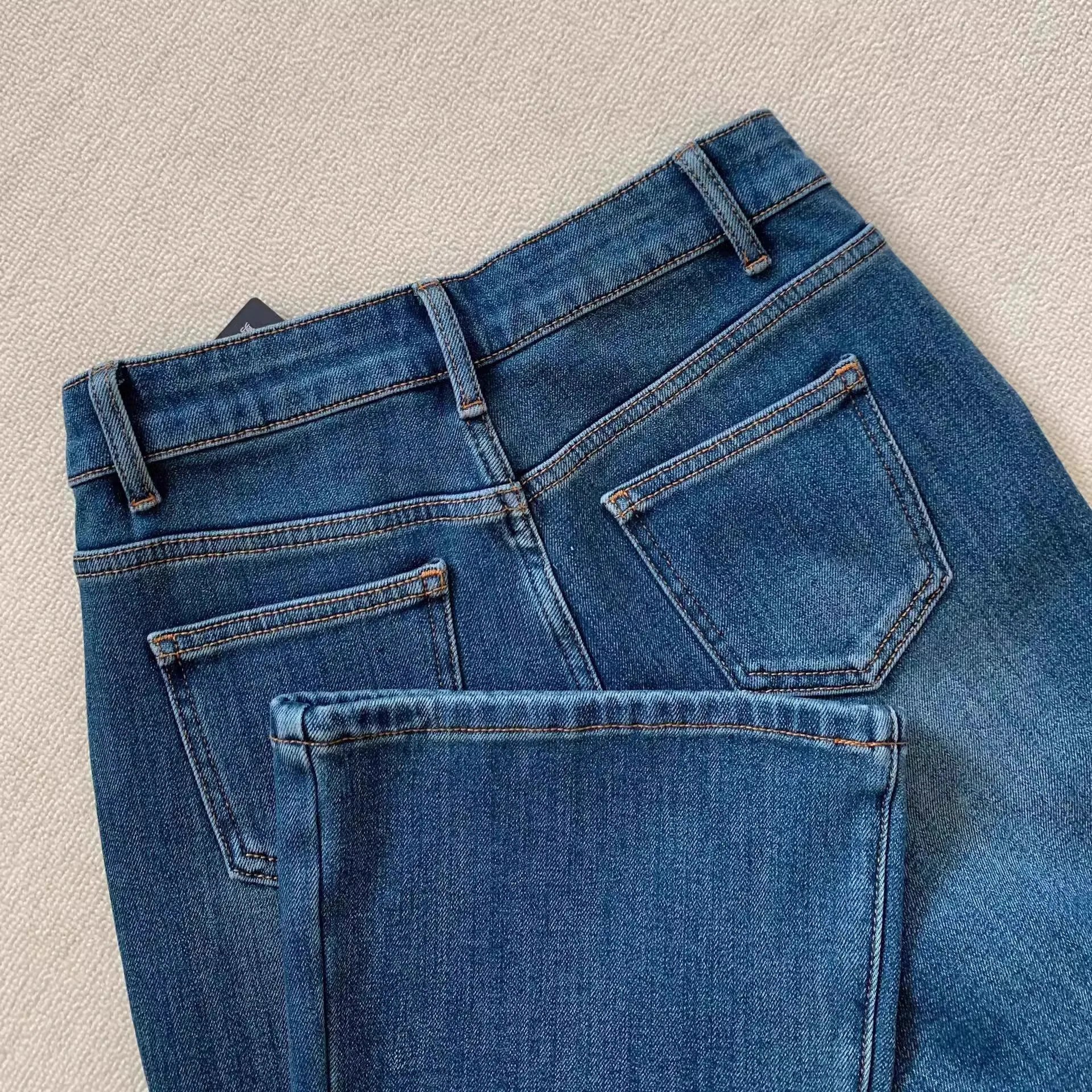 Jean évasé taille haute bleu rétro pour femmes, Leggings longs élastiques amincissants, en coton extensible, nouvelle collection printemps 2025