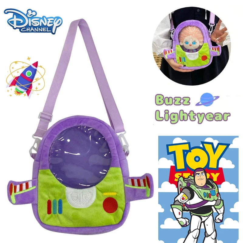 Disney Pixar Toy Story Buzz Lightyear Bag Women Cartoon Plush Shoulder Bag Women Crossbody Bag Small Phone Purse Kids Xmas Gift