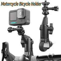 1-5PCS Motorcycle Bicycle Holder Camera Mount for Insta 360 X2 X3 X4 Go Pro 12 11 10 DJI 360 Rotating Camera Monopod Mount