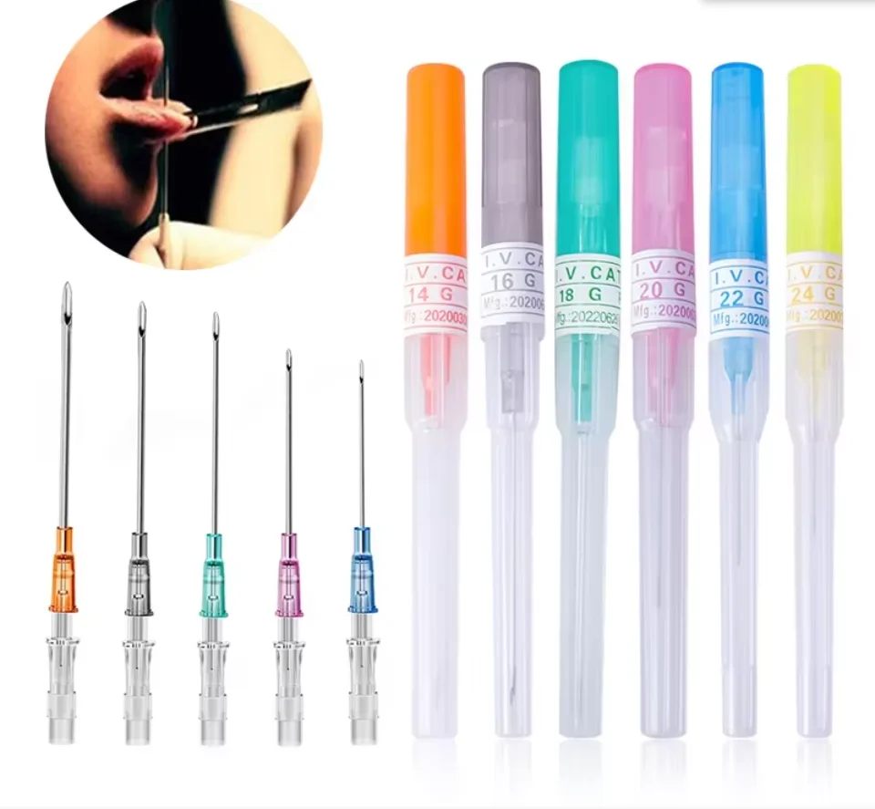Aiguilles de ponction pour cathéter médical à usage professionnel, fournitures de piercing multi-tailles pour le nez, les lèvres, les oreilles, les sourcils et le corps entier