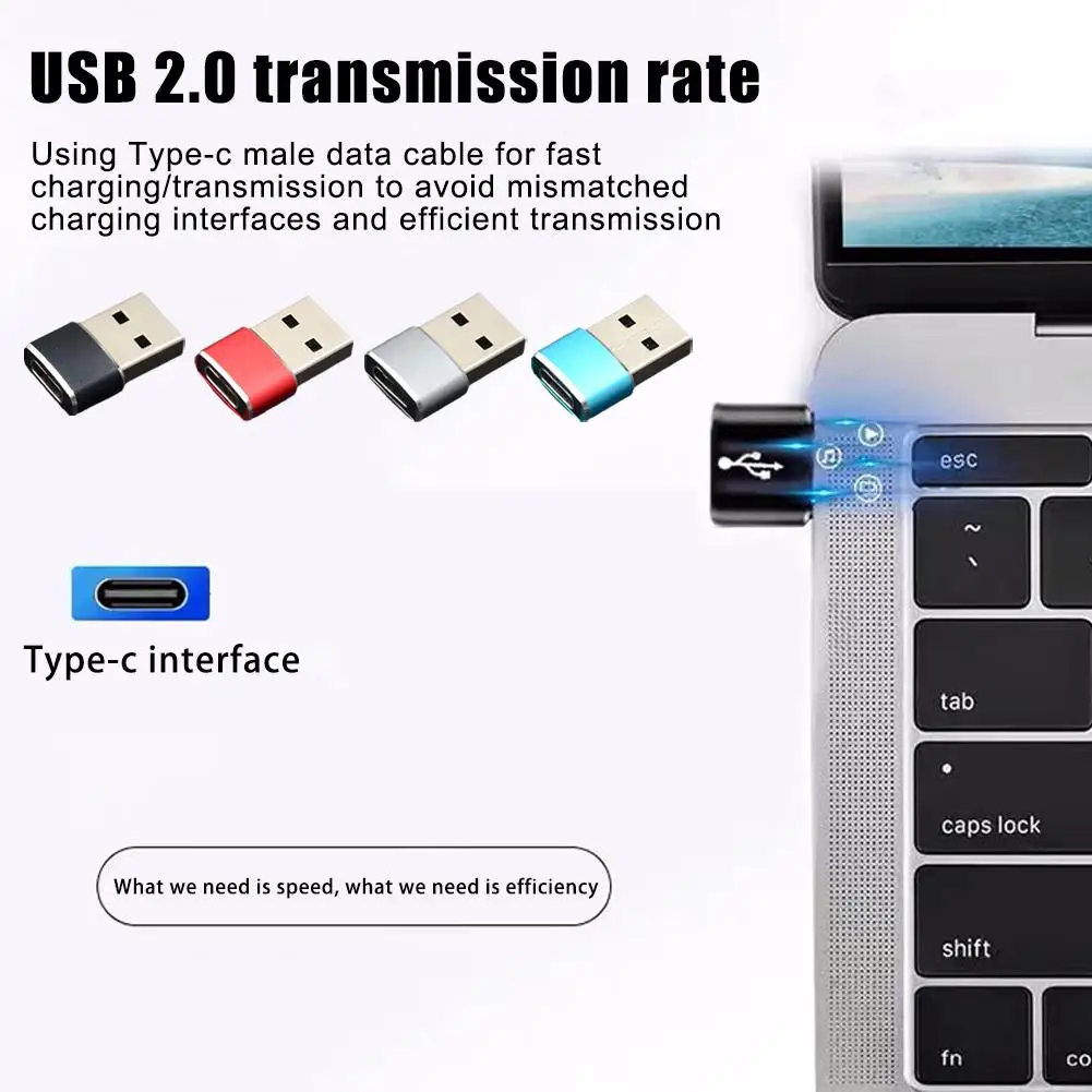 Adaptador USB para USB C, conversor fêmea para fêmea, conector USBC OTG do iPhone, B8X6