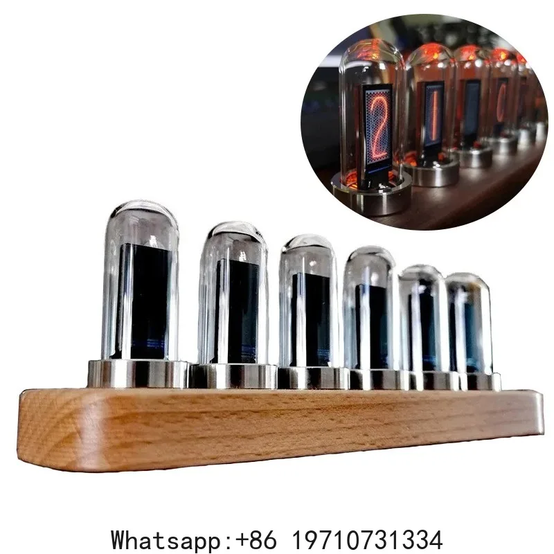 Glow Tube Desk Clock Wood Digital Bedside  Nixie Tube Clocks Table Bedside Desktop Watch Vintage Table Decoration Accessories