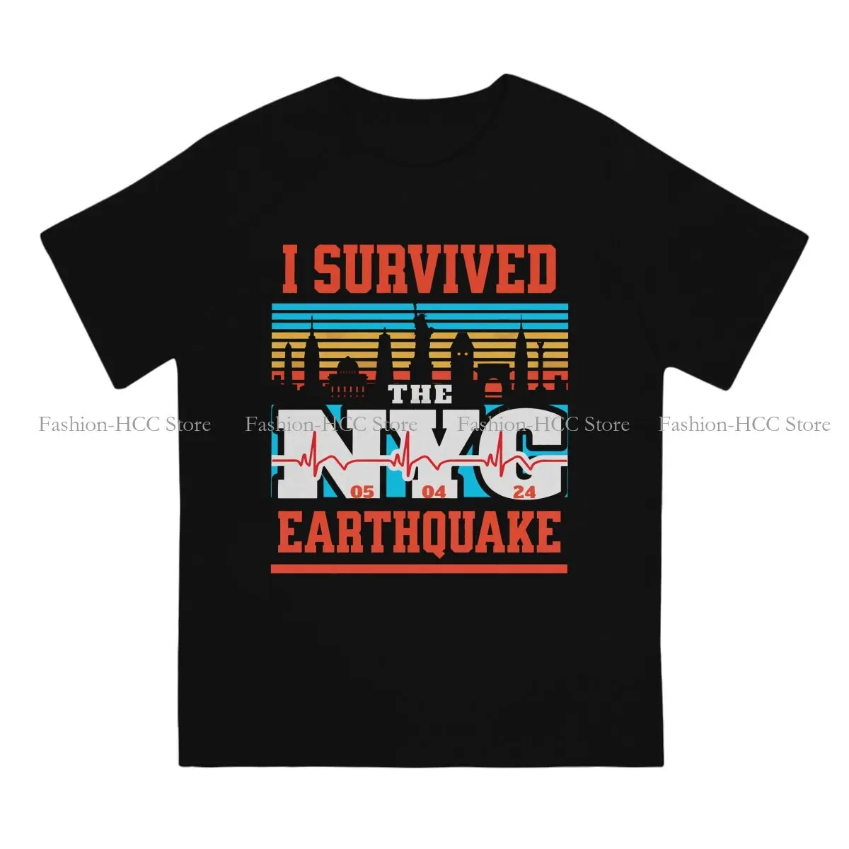 I Survived The NYC Earthquake Original TShirts Cool Distinctive Men's T Shirt Funny 6XL