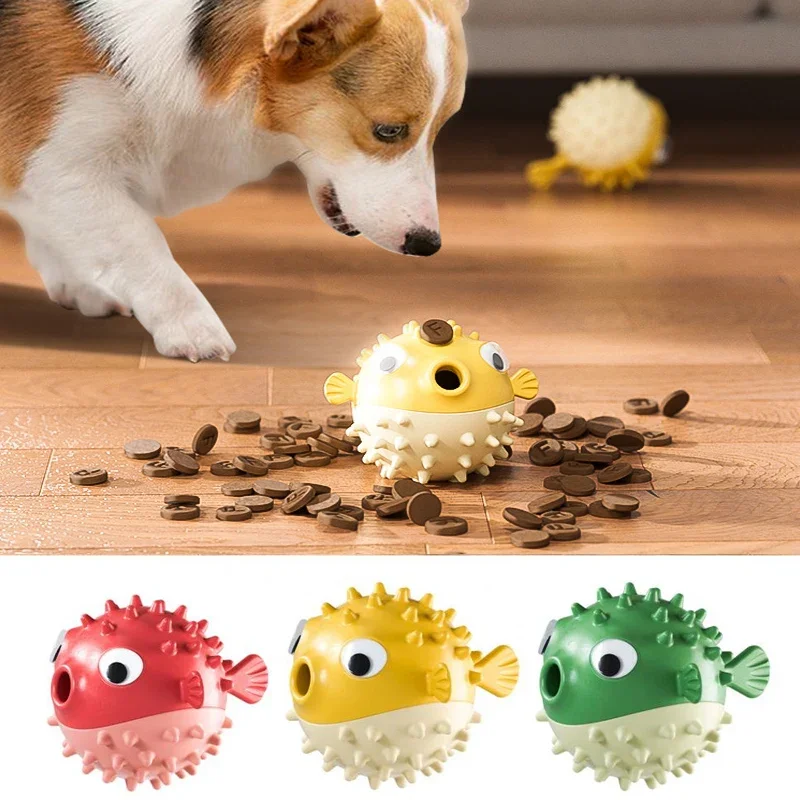 

Dog Leakage Food Ball Fish Shape TPR Molar Bite Resistant Toys Dog Teeth Cleaning Ball Food Leakage Chewing Toy Pet Accessories