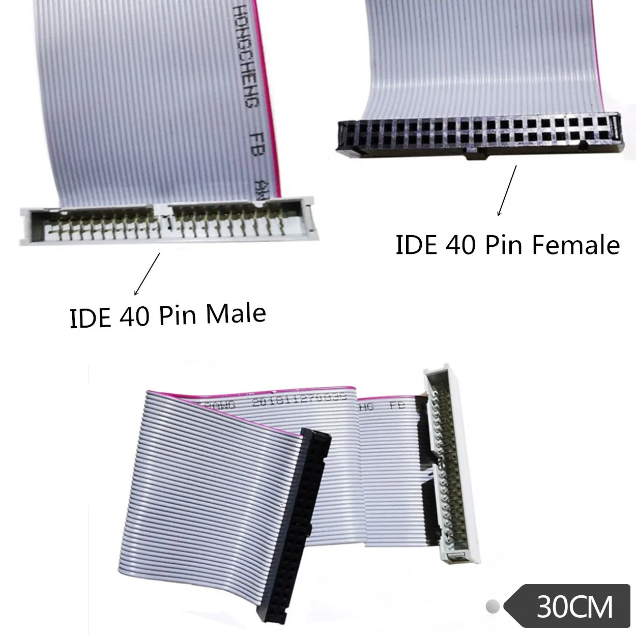 40pin ذكر إلى أنثى IDE كابل الشريط IDE تمديد كابل 40pin IDE كابل القرص الصلب أنثى إلى ذكر القرص الصلب
