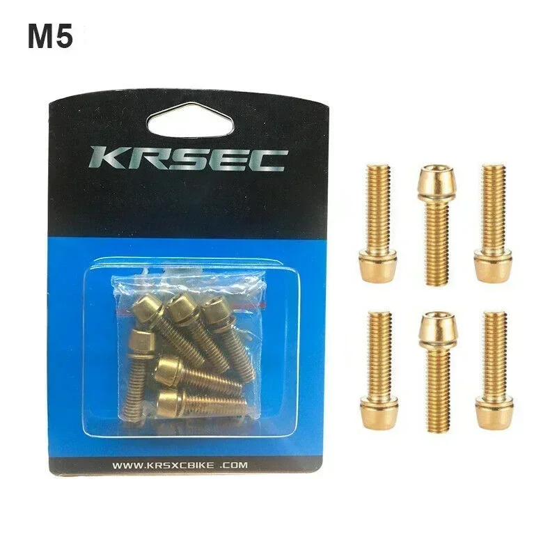 Rainbow/Gold Bike Bolts M5 M6 18mm 6pcs/Box Stainless Steel Stem Screws For Road MTB Mountain Bicycle By KRSCT