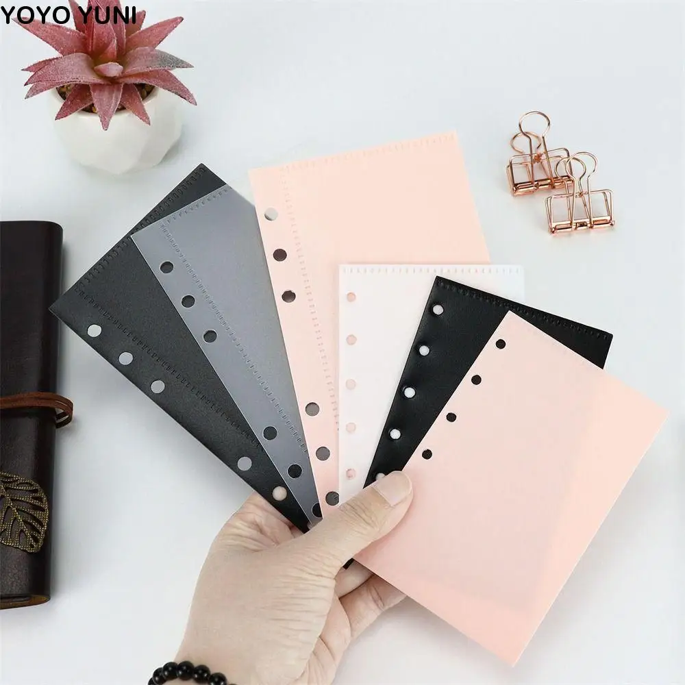 

Document Filing Bag Transparen Binder Pockets Waterproof PVC Loose Leaf Bags A6 6-Ring Binder Folders Office Supplies