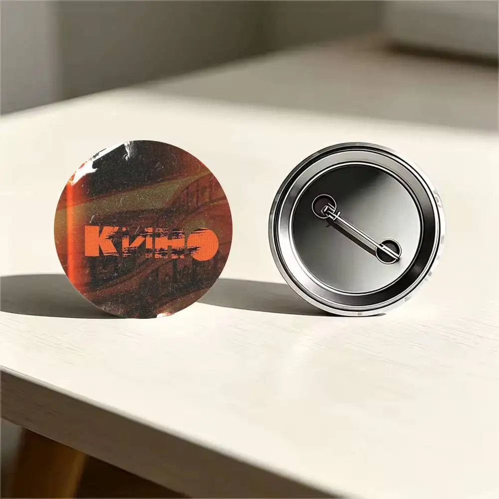 C-Classic Russian Rock Band K-Kino Badges 25 32 44 58 75 mm Round Cosplay Pin Bag Decor Fans Collect Friends Gifts Brooch Souv